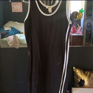 Black with white stripes down the side.